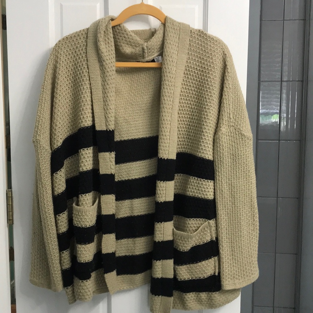 Tan and black cardigan
